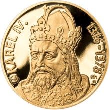 Sada zlatého dukátu a stříbrného odražku Karel IV. 700. výročí narození - proof